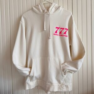 Next Level Apparel "777 India Forever" Taylor Swift Lyric Graphic Hoodie Cream M